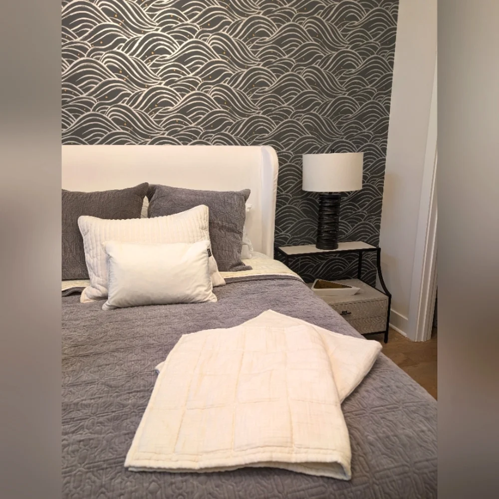 West Elm Cotton Cloud Jersey Pick Stitch Set of 2 King Shams New!